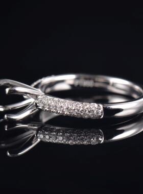 Fay Jewelry 个性定制钻石戒指空托（925银/10K/14K/18K/PT950）