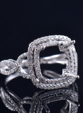 Fay Jewelry 个性定制钻石戒指空托（925银/10K/14K/18K/PT950）