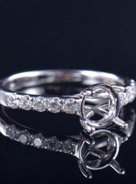 Fay Jewelry 个性定制钻石戒指空托（925银/10K/14K/18K/PT950）