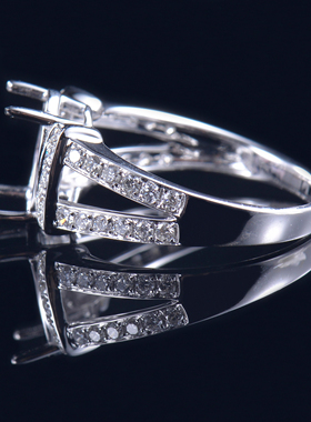 于凡珠宝 10K金镶钻戒指女轻奢椭圆形宝石空托设计支持刻字定制