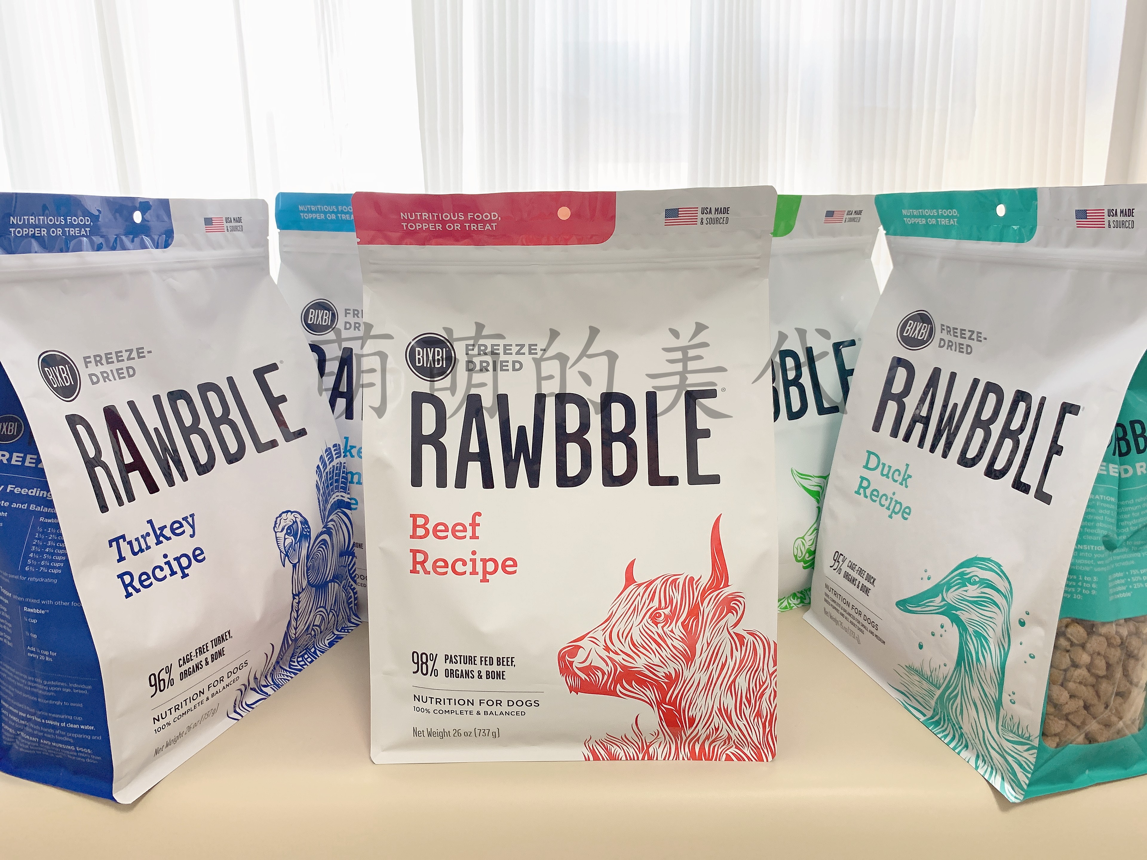 美产海淘现货老版本BIXBI RAWBBLE狗主食冻干猪牛鸡鸭340g737g-图0