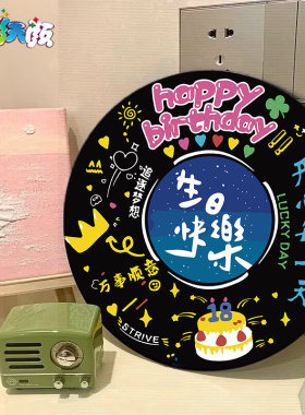 黑胶唱片数字油彩画客厅装饰画