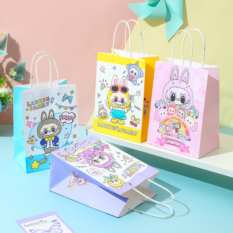 拉布布包装袋儿童生日伴手礼袋幼儿园毕业牛皮纸袋卡通可爱礼品袋,淘宝优惠券,粉丝福利购,淘宝优惠卷