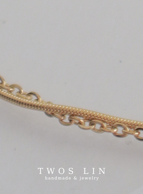 时尚简约法式蛇骨双层手链