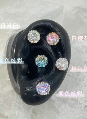 钛钢日韩女生爆闪玫瑰华子耳骨钉