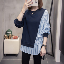 Big Code Womens Clothing Niche Design Long Sleeve Sweatshirt Early Autumn New Fat Sister Mm Loose Cover for Thin Foreign Air Blouse