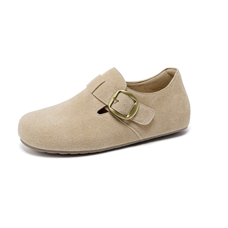 勃肯鞋2026新款真皮大码女鞋41到43脚宽脚胖一脚蹬乐福鞋平底单鞋,淘宝优惠券,粉丝福利购,淘宝优惠卷