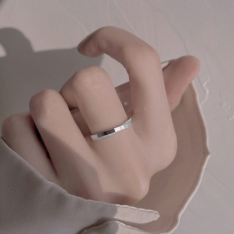 莫比乌斯环情侣一对情侣款纯银戒指 火树银花饰品戒指/指环