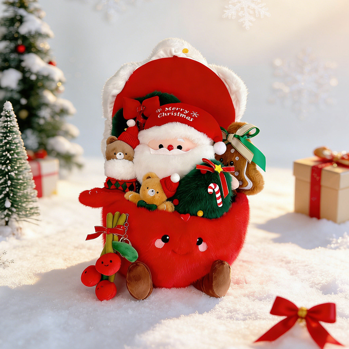 圣诞礼物平安夜苹果玩偶礼盒摆件圣诞树毛绒玩具圣诞老人公仔女生,淘宝优惠券,粉丝福利购,淘宝优惠卷