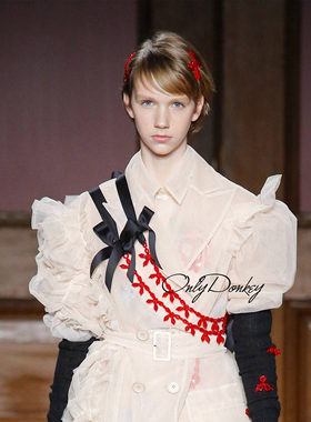 OnlyDonkey simoneroch*同款自制蝴蝶结水晶装饰链条肩带项链