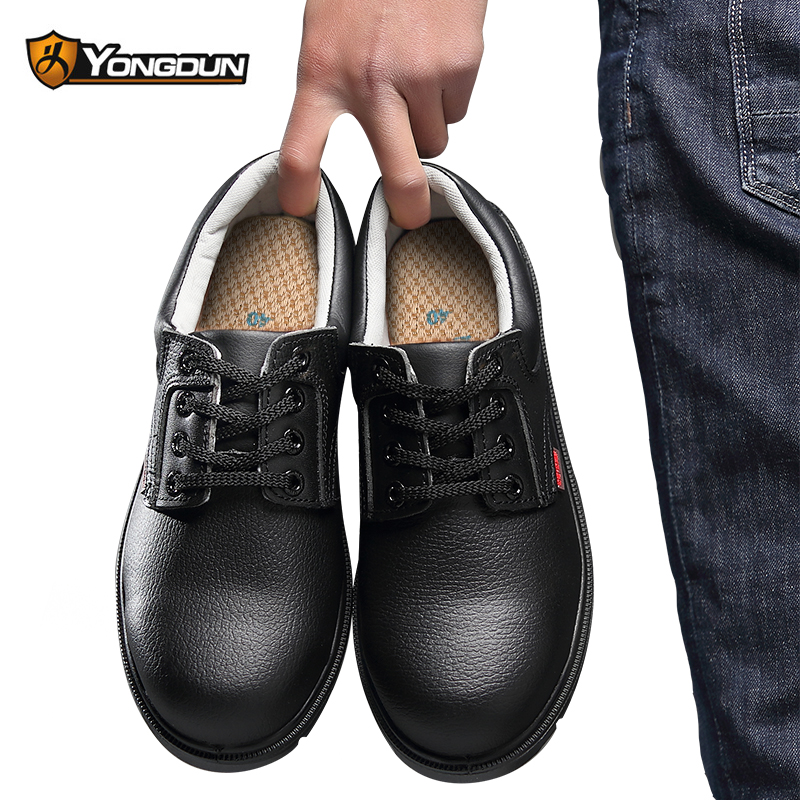 盾王劳保鞋男防砸防刺穿电工绝缘鞋钢头真皮工作鞋焊工鞋轻便冬季 - 图0