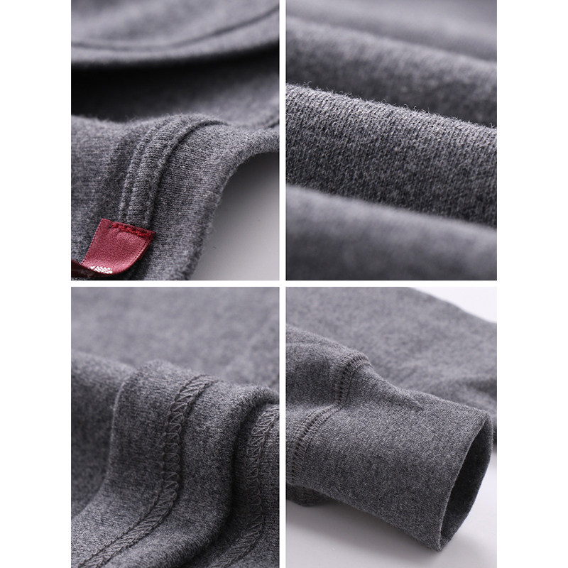 红豆v领纯棉男士套装薄款青年秋衣 启诚服饰保暖套装