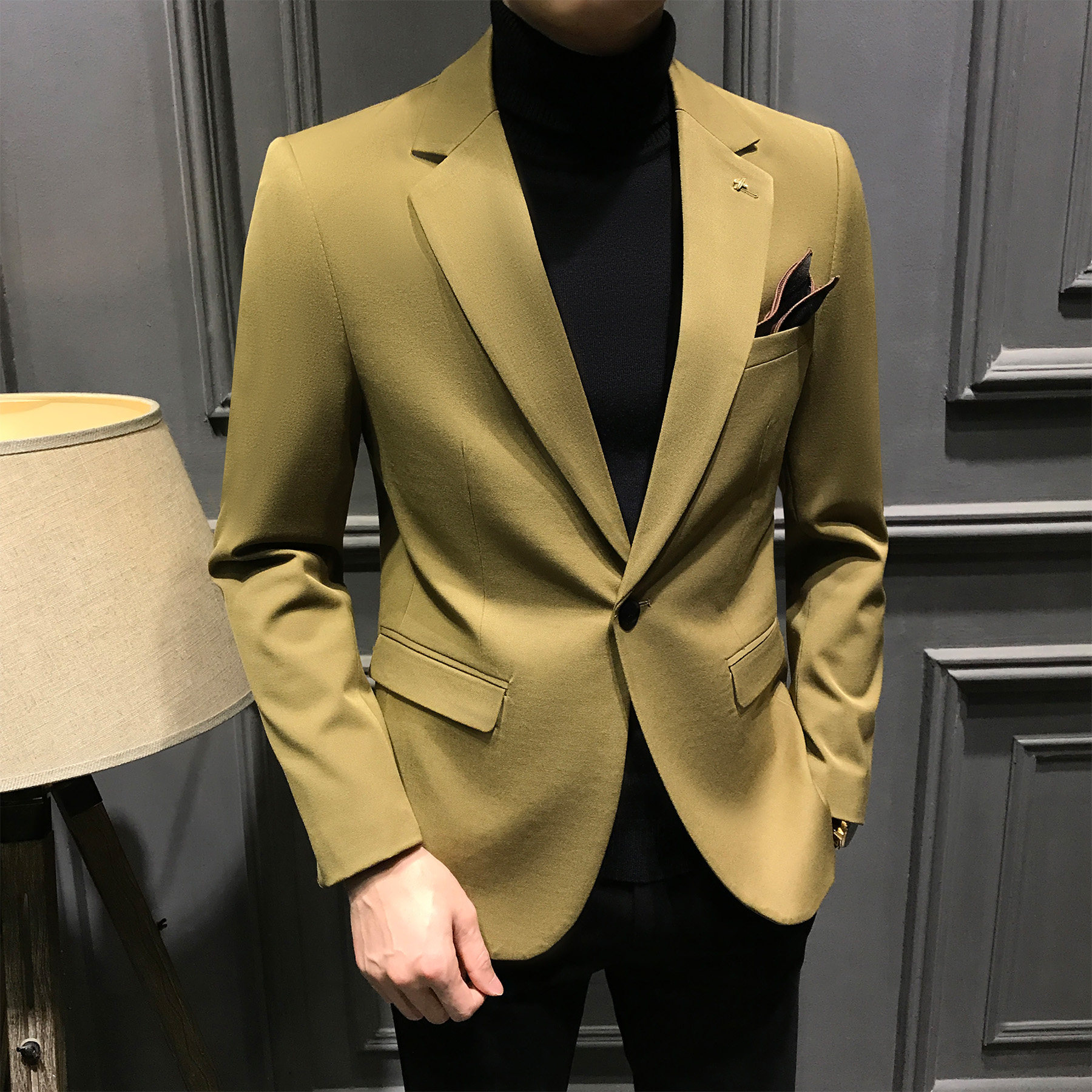 秋季高级男士西服修身痞帅西装韩版商务高端新款单西男装休闲外套,淘宝优惠券,粉丝福利购,淘宝优惠卷