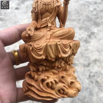 ໄມ້ Pinya cypress ຖືລູກປັດແລະຮູບ Guanyin Bodhisattva ປະດັບປະດາສໍາລັບເຮືອນຂອງພຸດທະສາດສະຫນາ ເທກໂນໂລຍີການຕົບແຕ່ງ Zen ຂອງຈີນ