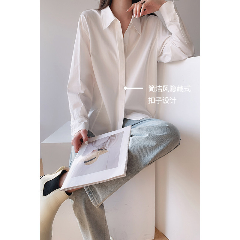 2022春装新款白色女设计感小众衬衫 嘉茱莉衬衫