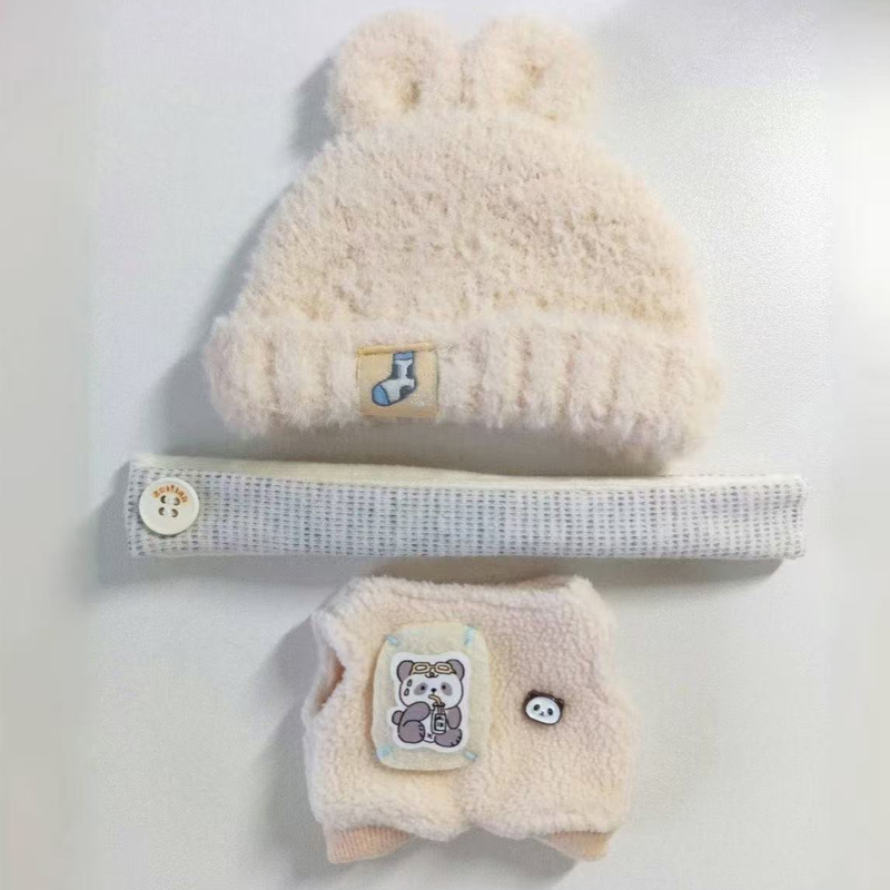 10cm娃衣鲜奶胡萝卜 奶白兔儿帽宝宝服 棉花娃娃衣服可爱娃衣套装 - 图0