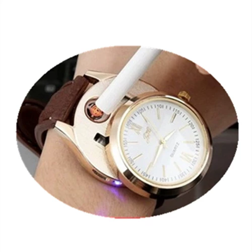 Часы, неоновая ультратонкая ветрозащитная индукционная креативная электронная зажигалка с зарядкой