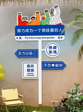 网红公司路牌定制办公室布置装饰