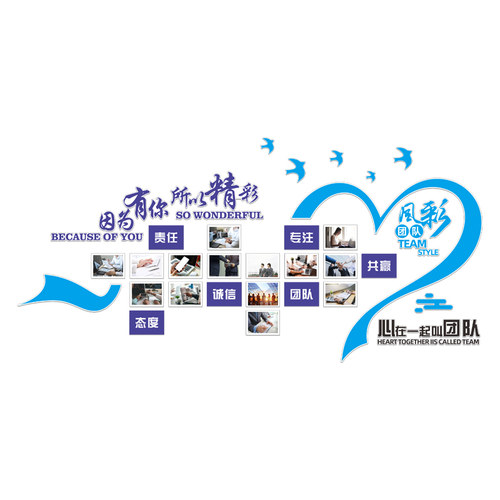 公司企业文化相框照片墙员工风采团队激励口号励志标语墙贴文化墙 - 图0