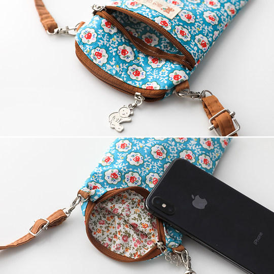 6寸6.5手机包女士纯棉布艺新款斜挎包跳广场舞随身轻便小包袋