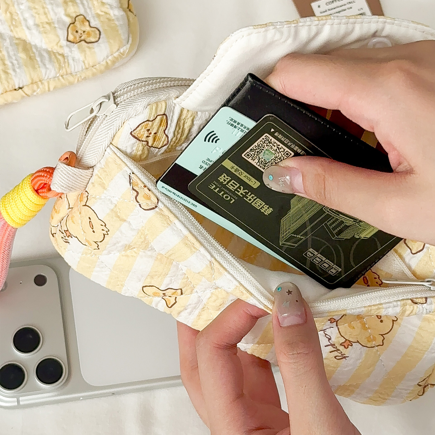 可放2个手机的加厚拉链手机包大容量 小手拎包绗缝棉 长款钱包,淘宝优惠券,粉丝福利购,淘宝优惠卷