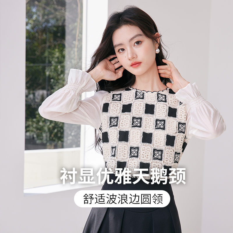  香影蕾丝衫/雪纺衫
