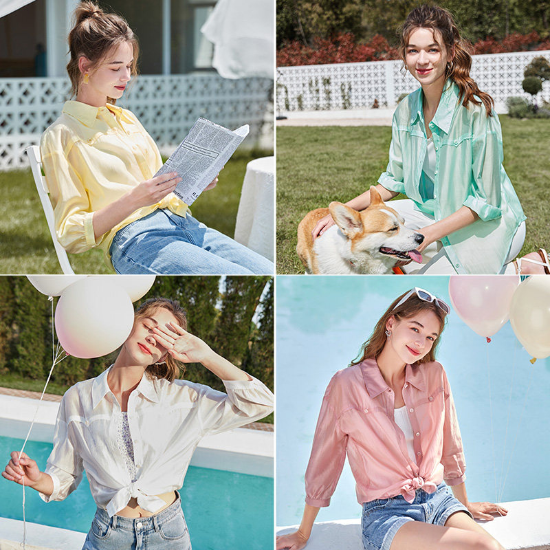 白鹿明星香影夏2022新款宽松衬衫 香影衬衫