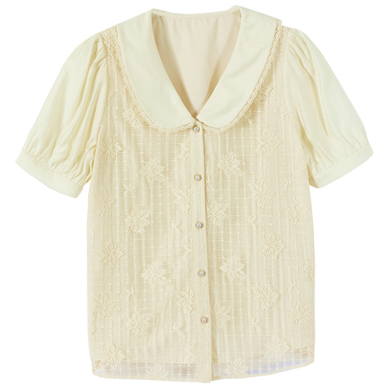 香影女短袖2022年夏季新款甜美衬衫 香影衬衫