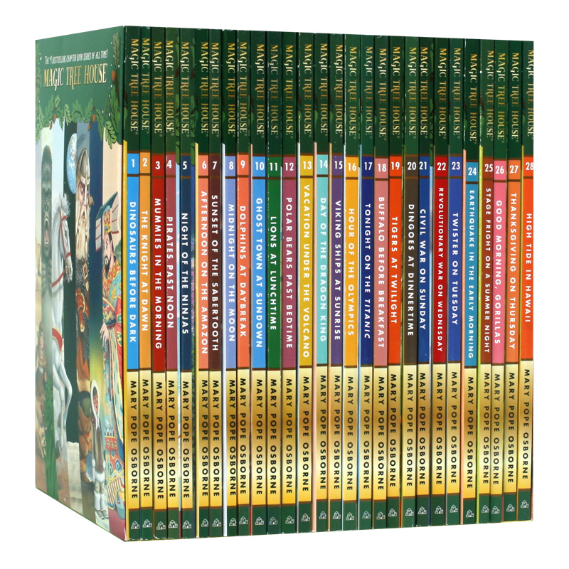 预售 神奇树屋英文原版第一季 1-28 套装 Magic Tree House 1-28 Boxset 新封面 带盒装 进口原版 分阶阅读巩固英语章节书 - 图0