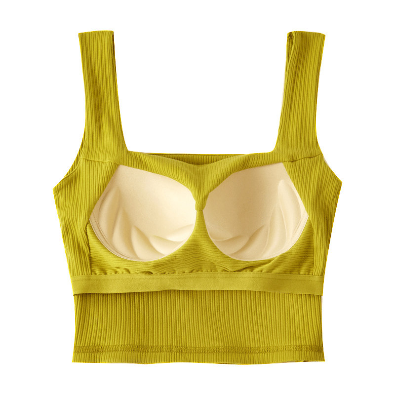 白色方领美背吊带网红一体式小背心 幸福一站抹胸