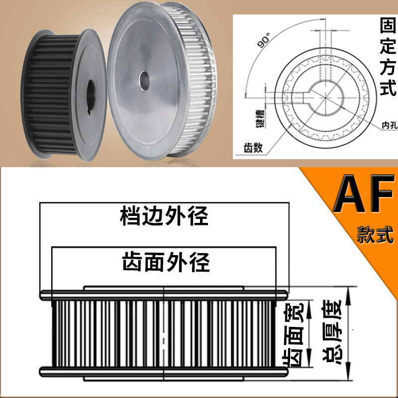 同步轮3M-30齿铝合金现货同步带轮AF/BF小皮带轮同步轮同步带套装 - 图1