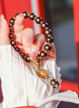 雍黑色多彩陶瓷珠手串中国风转运珠手链情侣礼物男女款丁禹兮同款