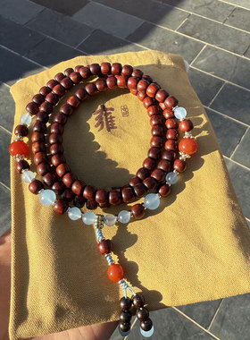 雍北京法物流通处小叶紫檀手串108颗木手串平安转运珠手链丁禹兮