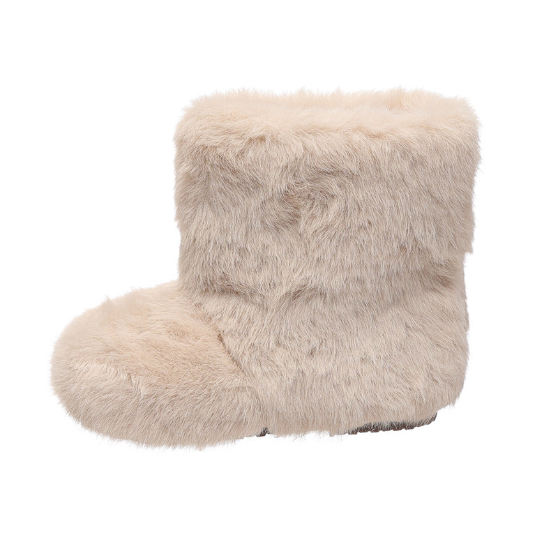 女童毛毛短靴2024冬季新款儿童靴子二棉加绒棉靴棉鞋女孩公主靴潮,淘宝优惠券,粉丝福利购,淘宝优惠卷