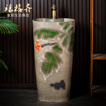 Ceramic column basin washbasin Home integrated basin floor Terra basin outdoor washbasin Courtyard Pool Outdoor Water Basin