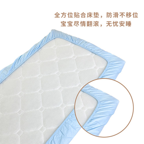 纯色儿童拼接床纯棉a类床笠婴儿床笠全棉宝宝床罩定制幼儿园垫套 - 图3