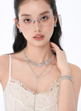 PP【收藏七夕浪漫·限定特惠礼盒】鸢尾花满钻抽拉项链套组