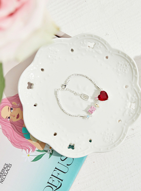 原创小众爱心彩色宝石女