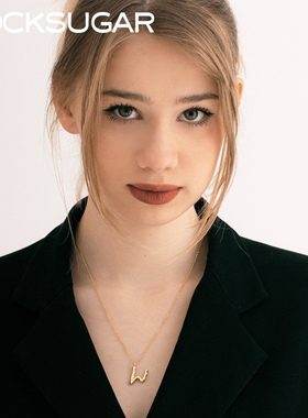 S925纯银镀金色26个英文字母项链