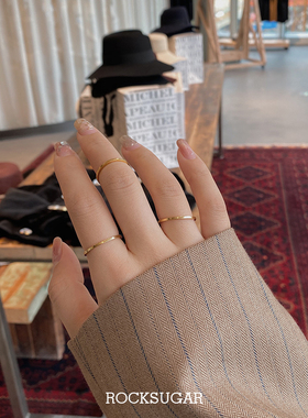 冰糖银饰/韩国ins金色925纯银