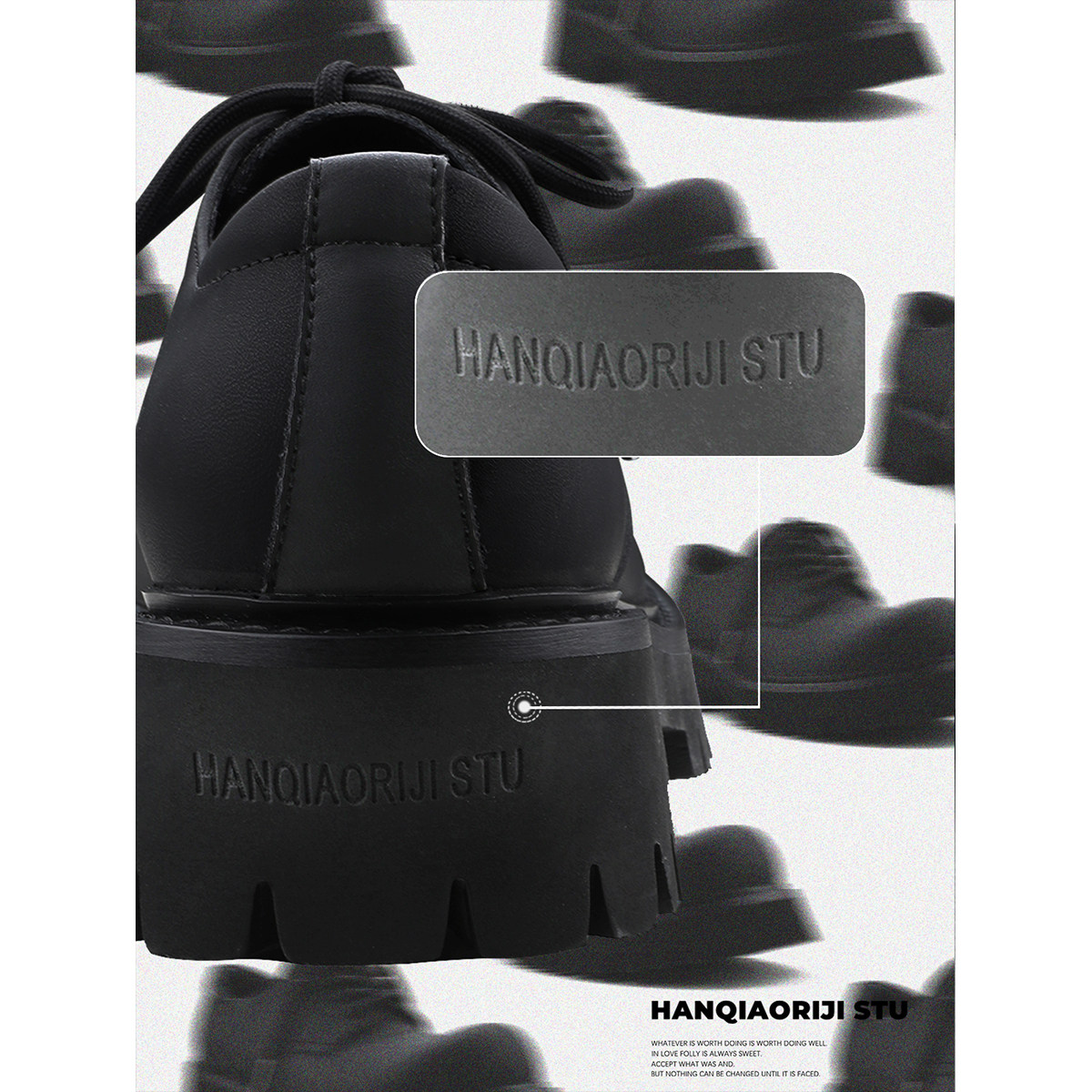 韩桥日记[幽渊系列]通勤碳黑真皮德比鞋男大头米奇鞋厚底休闲皮鞋,淘宝优惠券,粉丝福利购,淘宝优惠卷