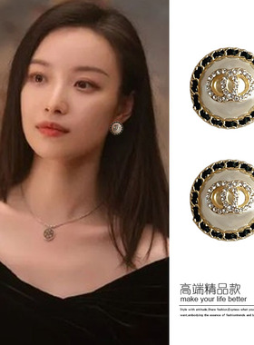 时尚小香风轻奢气质大珍珠无痛耳夹无耳洞女小众设计高级感潮耳饰