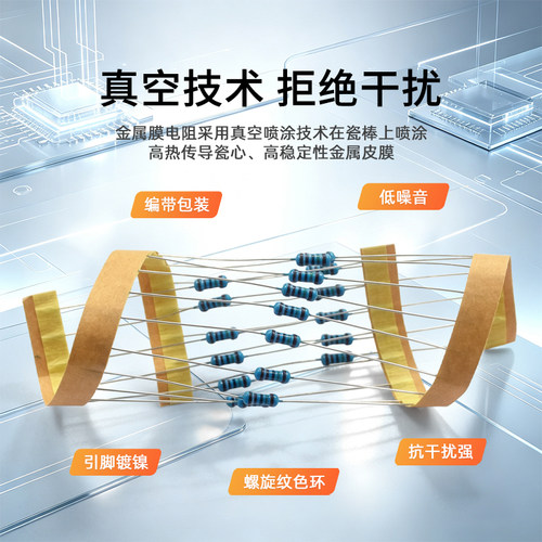 1/4W金属膜电阻器包碳膜41混装30/37/43种常用1%色环电子元件大全 - 图3