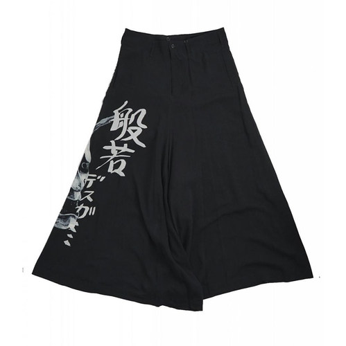 YOJI OOAK RELAXED PANTS般若印花天丝阔腿裤男士日系网红裙裤 - 图3