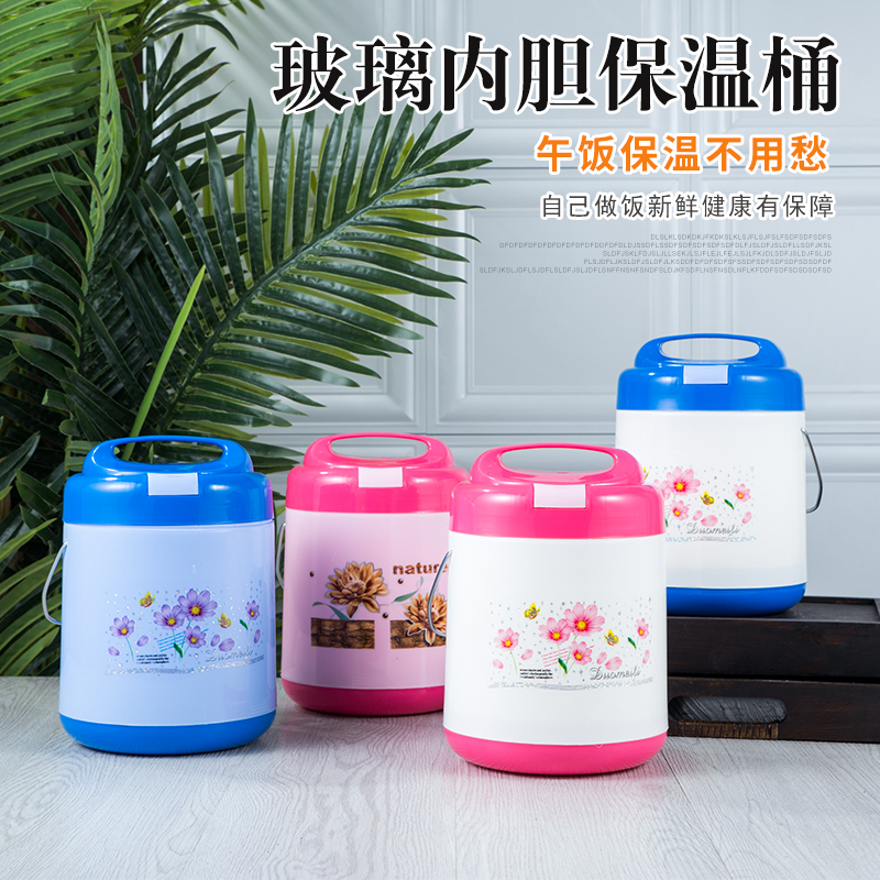 1.6L雙層玻璃內膽保溫飯盒玻璃保溫飯瓶便當盒提鍋多層提鍋