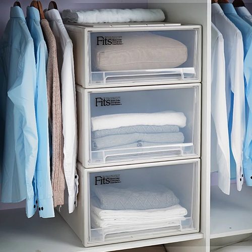 F4423日本进口天马株式会社抽屉式收纳箱透明塑料衣柜收纳盒 - 图2