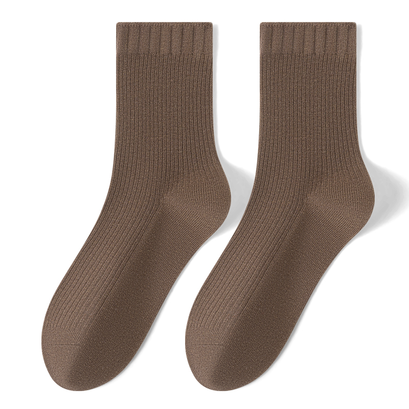 南极人纯色透气中筒女袜7A抗菌防臭袜子无骨秋冬季女士四季款袜子