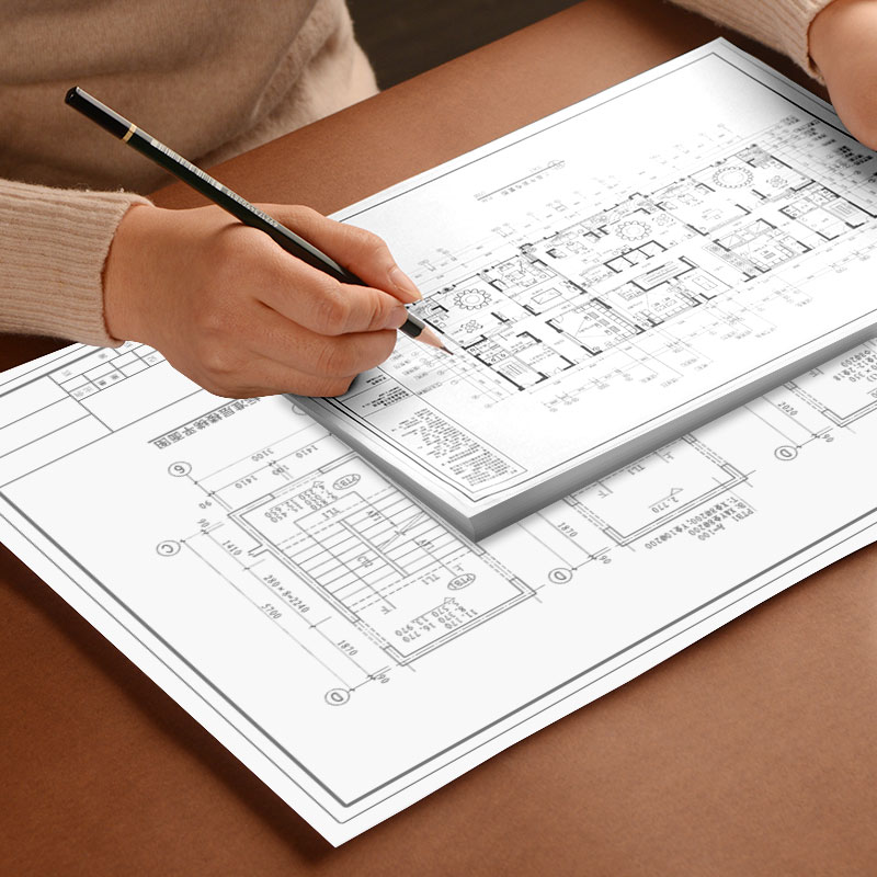 元浩A3/A2带框绘图纸加厚工程机械制图带图框动画建筑设计专用手绘有框图纸学生画纸 - 图0