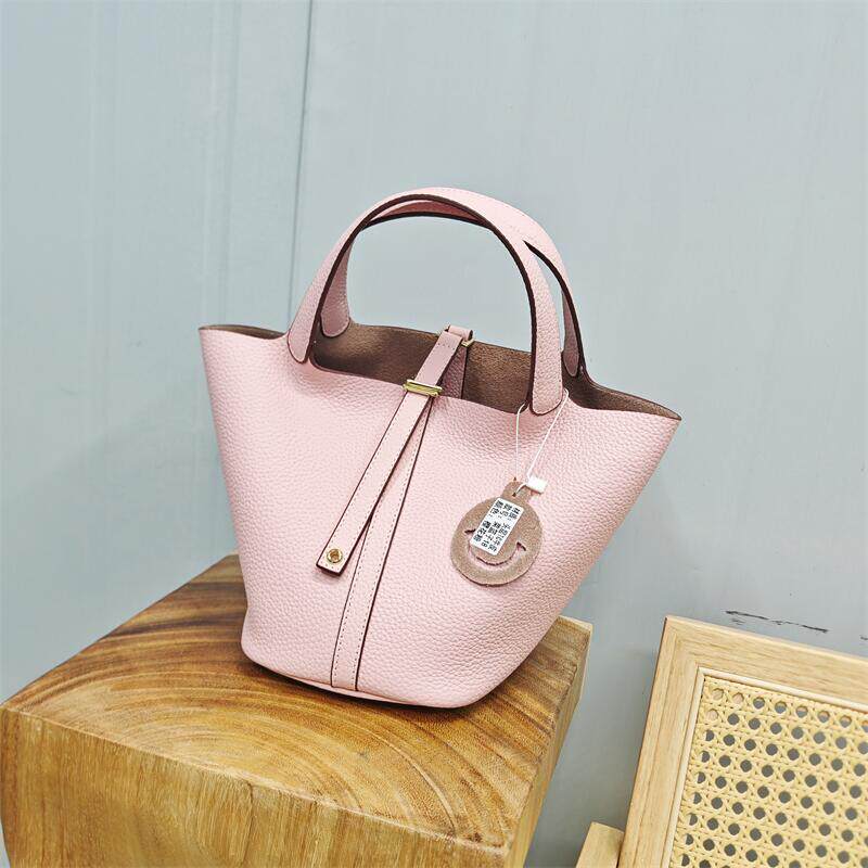 高端TC牛皮2025新款真皮包头层牛皮手提包菜篮子包包手提水桶女包,淘宝优惠券,粉丝福利购,淘宝优惠卷