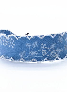 简约文艺风小清新宽印花牛仔布编织女士手链男士手绳饰品情侣闺蜜